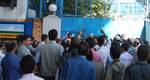 A group of islamic scholars protest outside UNO Office in Srinagar on September 18, 2012. Angry protesters rallied in Kashmir over an anti-Islam film, taking to the streets and burning US and Israeli flags and an effigy of US President Barack Obama.