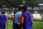 THE FUTSAL SIMILAR LIKE FOOTBAL,-THE REFEREE GAVE A YELLOW WARNING CARD TO ONE OF THE FUTSAL TEAM PLAYER