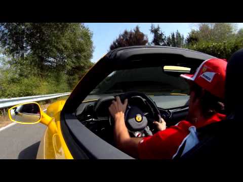 Fernando Alonso drives Ferrari 458 Spider