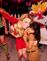 Masiela Lusha hugging a fan during a P.A.L (Police Activities League) Halloween event, 31 October 2010