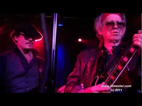 Johnny Depp & Keith Richards playing at Rum Diaries afterparty