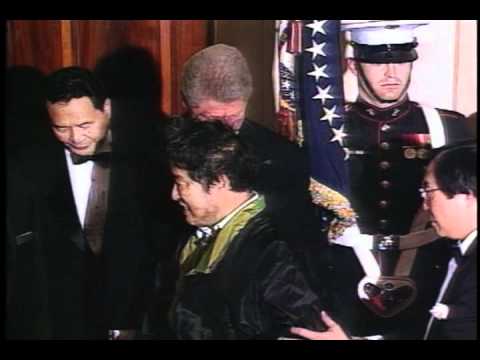 President Bill Clinton Greets Nam June Paik -- June 9, 1998