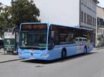 Citaro in Saint-Louis, France, The Mercedes-Benz Citaro G BlueTec Hybrid is a series-hybrid articulated bus with a compact 450 kg, 4-cylinder, 4.8 litre, 160 kW, Euro 4 OM-924LA diesel engine providing power for a roof-mounted 19.4 kWh lithium-ion battery pack