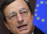 President of the European Central Bank (ECB) Mario Draghi speaks during a news conference at the annual meetings of the IMF and World Bank Group in Tokyo, Saturday, Oct. 13, 2012.