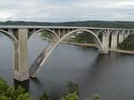 The Podolsko Bridge is an arch bridge that spans the Vltava between Podolsko and Temešvár in Písek District, Czech Republic. At the time of its completion in 1949, it was the longest arch bridge in Czechoslovakia.