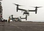 120923-N-OR551-026 U.S. 5TH FLEET AREA OF RESPONSIBILITY (Sept. 23, 2012) An MV-22 Osprey assigned to Marine Medium Tiltrotor Squadron (VMM) 261 takes off from the multipurpose amphibious assault ship USS Iwo Jima (LHD 7). The Iwo Jima Amphibious Ready Group and the embarked 24th Marine Expeditionary Unit (24th MEU) are deployed in support of maritime security operations and theater security cooperation efforts in the U.S. 5th Fleet area of responsibility.