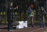 Inter Milan's coach Jose Mourinho gestures during the Champions League soccer match against Rubin Kazan in Kazan, Russia, Tuesday, Sept. 29, 2009.