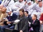 Manning with the Lombardi Trophy during the Giants Super Bowl victory rally at Giants Stadium in 2008.