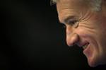 France's soccer coach Didier Deschamps reacts during a press conference prior to a training session on the eve of a World Cup Group I qualifying soccer match against Spain, at Vicente Calderon Stadium in Madrid, Monday Oct. 15, 2012.