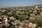 The Kura (Mtkvari) in Tbilisi, Georgia. Steppe characterizes the arid reaches of the Kura River catchment, while meadows are often found in the alpine areas.