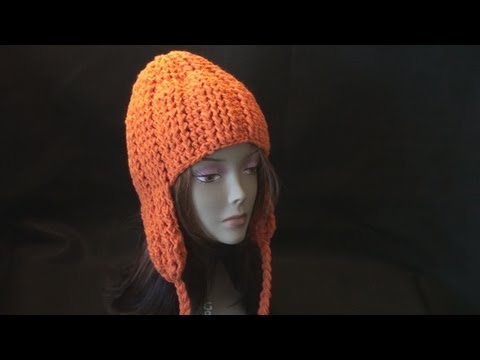 Crochet Cable Hat with Ear Flaps