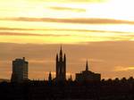 Aberdeen (pronounced /æbərˈdiːn/ ( listen); Scots: Aiberdeen, Scottish Gaelic: Obar Dheathain) is Scotland's third most populous city and one of Scotland's 32 local government council areas. It has an official population estimate of 210,400.[3] Nicknames include the Granite City, the Grey City and the Silver City with the Golden Sands. During the mid-18th to mid-20th centuries, Aberdeen's buildings incorporated locally quarried grey granite, whose mica deposits sparkle like silver.[5] The city h