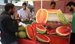 As temperature started rising up people in kashmir are cooling with water million and juice the day's maximum temperature touched 32 Degress celsius. in Srinagar on 16, June 2011.