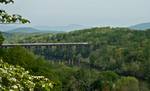 Amtrak's Northeast Regional crosses near Lynchburg. In the Hampton Roads area, the river is as much as 5 miles (8.0 km) wide at points