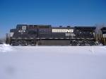 NS 39J lead unit NS #8372 D8-40CW with 5 others are late leaving Kalamazoo due to weather and delays from Amtrak.