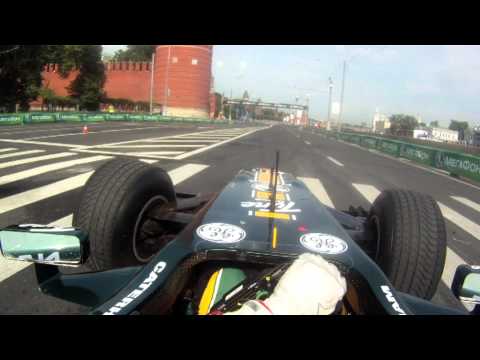 Onboard lap of Moscow city F1 track - Team Lotus & Luiz Razia