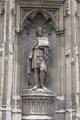 Sculpture of King Æthelberht of Kent, an Anglo-Saxon king and saint, on Canterbury Cathedral in England.