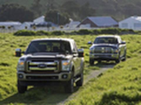 Diesel-Powered Throwdown! 2011 Ford Super Duty vs 2010 Ram HD