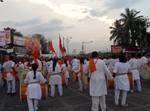 Dhol and Tasha music during Lord Ganesha's immersion procession at Alka Chowk in Pune.