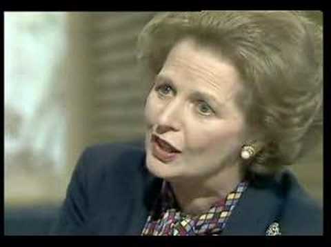 Margaret Thatcher talking about sinking the Belgrano