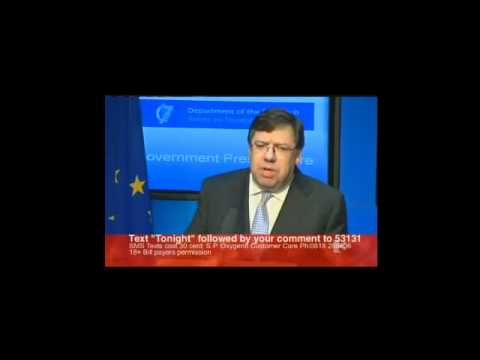 Vincent Brown questions Irish Taoiseach Brian Cowen after announcing imf bailout