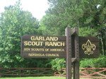 Entrance to Garland Scout Ranch of the Boy Scouts of America is located in Stonewall