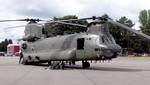 Chinook HC2 (ZA677) of the RAF at an air display at Kemble airfield, Gloucestershire, England.