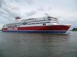 MS Viking XPRS approaching Helsinki, July 2011. MS Viking XPRS is a fast cruise ferry owned by the Finland-based Viking Line and operated on their service between Helsinki, Finland and Tallinn, Estonia.