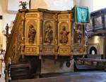 Wooden pulpit at the Church of Holy Spirit in Tallinn in Estonia