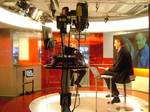 BBC News 24 set - Sir Matthew Pinsent interviewing during a sport section on BBC News 24 in January 2007./aaeh