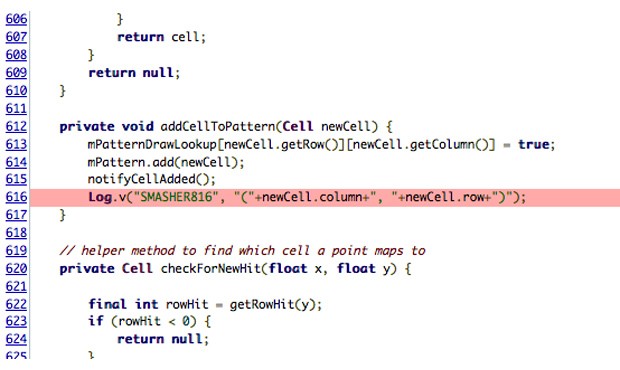 Line of CyanogenMod code means unlock gestures may have been logged locally on handsets