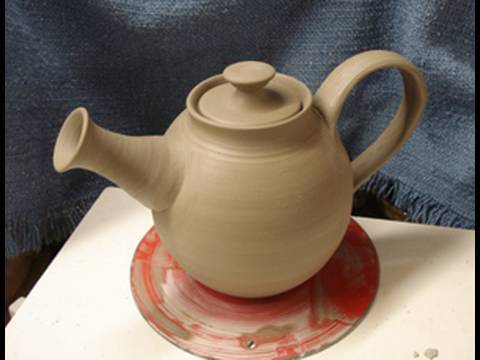 Throwing / making a clay pottery tea pot on the wheel how to make demo