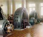 Early 20th century alternator made in Budapest, Hungary, in the power generating hall of a hydroelectric station