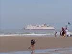 Transeuropa ferry Larkspur leaving Ostend in 2006. Trans Europa Ferries operates a ferry service between Ramsgate, Kent, UK and Ostend, West Flanders, Belgium.