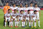 Egypt's players Zamalek during their Egyptian League football match against rival club Red t-shirts Al-Ahly in Cairo on June 29, 2011.(