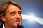 Inter Milan's coach Roberto Mancini attends a press conference before their training session at the Dragao Stadium, Tuesday Oct. 18, 2005 in Porto, northern Portugal. Inter Milan will play Porto on Wednesday in a UEFA Champions League Group H soccer match.