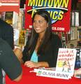 Actress/comedienne Olivia Munn at a signing for her 2010 book, Suck It, Wonder Woman: The Misadventures of a Hollywood Geek at Midtown Comics Times Square, July 9, 2010