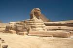 The Great Sphinx of Giza, with the Pyramid of Khafra in the background