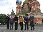 The Soyuz TMA-19 prime and backup crews conduct their ceremonial tour of Red Square on 31 May 2010. The Soyuz TMA-19 crew was confirmed by NASA on 21 November 2008.