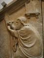 Apelles or the Art of painting (detail), relief of the Giotto's Bell Tower in Florence, Italy, Nino Pisano, 1334–1336