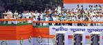 Trinamool Congress (TMC) party activists gather for a commemorative rally in Kolkata on July 21, 2012 held annually in remembrance of 13 activists killed by security forces on July 21, 1993. Party leader and the chief minister of the state of West Bengal, Mamata Banerjee addressed the gathering of more than three hundred thousand party supporters