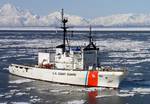 COOK INLET, NIKISTI (May 2, 2003)--The U.S. Coast Guard Cutter Alex Haley is seen underway in brash ice Friday morning in Cook Inlet near Nikiski while conducting a Maritime Homeland Security Patrol. The Haley was directed to go to sea last week only six days after returning from a month-long Enforcement of Laws and Treaties Patrol in the Bering Sea. The Haley will be on patrol for an undisclosed length of time and will provide maritime security for Cook Inlet oil platforms, the Nikiski liquifie