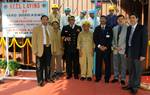 India Vice-Admiral G Mahadevan, The Chief of Material, Indian Navy with Workers & Employees of GRSE after keel laying at Kolkata in Eastern India City