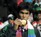 XIX Commonwealth Games-2010 Delhi: Tennis (Men�s Single) Somdev Devvarman of India won Gold Medal, at R. K. Khanna Tennis Stadium, in New Delhi on October 10, 2010.