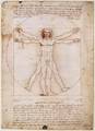 The Vitruvian man by Leonardo da Vinci, representing the ideal human proportions as described by Roman architect Vitruvius, is a quintessential masterpiece of the Renaissance.