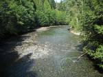 Looking upstream from 26 Mile Bridge in British Columbia, Canada. The river takes its name from the Skagit tribe, the name used for two distinct Native American peoples, the Upper Skagit and Lower Skagit.