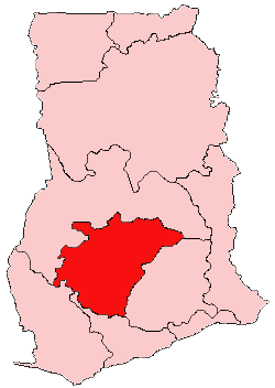 Location of Ashanti Region in Ghana