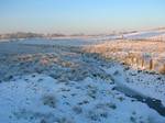 The site of Loch Brand from near Bog hall. As stated, the loch and bordering lands once belonged to the monks of Kilwinning Abbey and to the Montgomeries of Broad stone who held the Lands of Bog hall