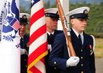 MIDDLETOWN, Calif. - A Coast Guard color guard presents the colors during a decommissioning ceremony for Coast Guard Loran Station Middletown, Calif., May 21, 2010. The loran station began as a radio-based navigation system during World War II under a secret program to provide the Allied forces with a reliable and accurate means of navigation at sea in any weather. The loran station crew ceased broadcasting of their domestic signal at noon, Feb. 8, 2010, as part of a nationwide cancellation of t