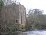 Barskimming Mill ruins, River Ayr. The village has at some point been a centre for quarrying sandstone, clock making, box-work, and the production of curling stones.